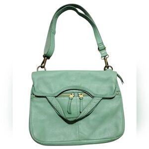 Fossil Green Leather Crossbody Purse